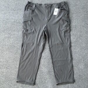 Flexcamp Tactical Pants Mens 5XL Gray Cargo Pockets Elastic Waist Outdoor Hiking